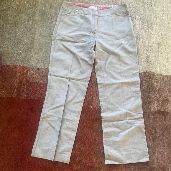 Ted Baker Cotton Pinstriped Cropped Pants - Ted Size 2 - NWOT - Picture 2 of 6